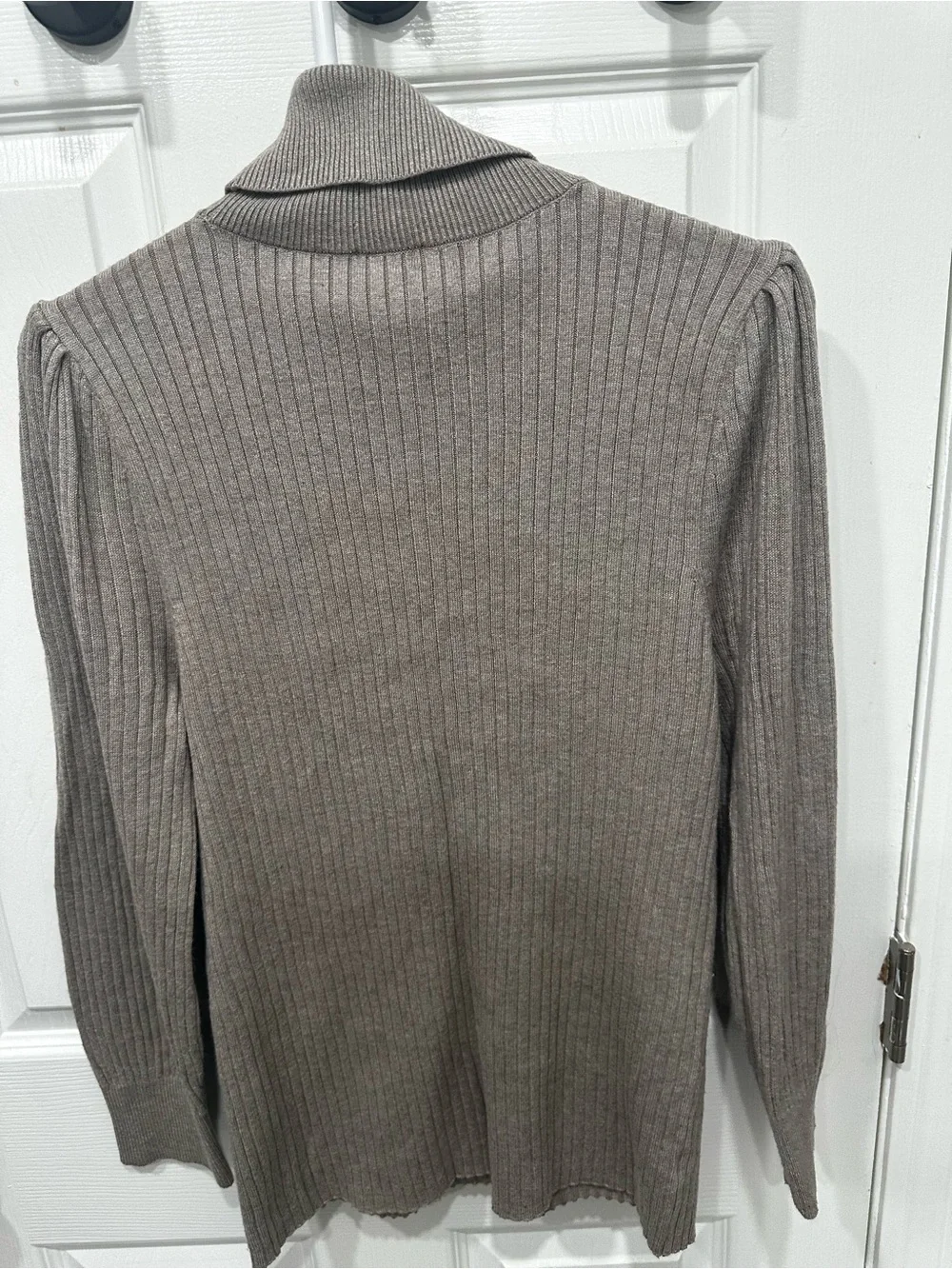 Ann Taylor Ribbed Taupe Turtleneck Sweater